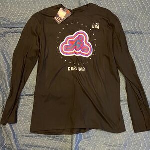 Fanatics Black Team USA Curling Long Sleeve Shirt